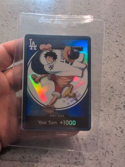One Piece Luffy LA Dodgers Don Card Holo