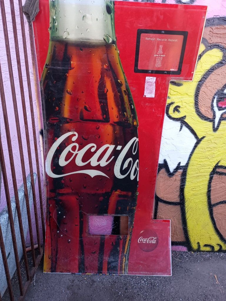 Plastic Sign  Coca Cola 