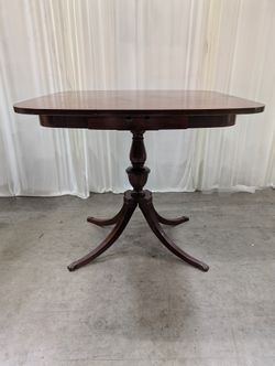 Vintage Mahogany Pedestal End Table with Tilt-Top