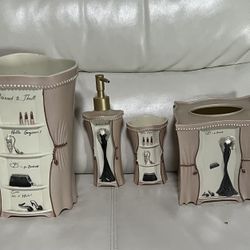 Four piece ceramic vanity set