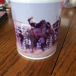 Cowboy Rodeo Bronc Rider Coffee Cup Mug Looks Unused