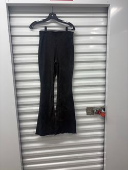 Tinsel Town Women's Black Corduroy Flared Pants Flat Front Pockets Regular L