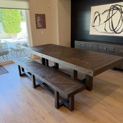 Palazzo Natural Solid Pine 106" Dining Table | Double Pedestal | Parquet Top