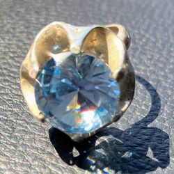 Vintage Taxco Mexico sterling silver now 2.5 blue topaz ring.