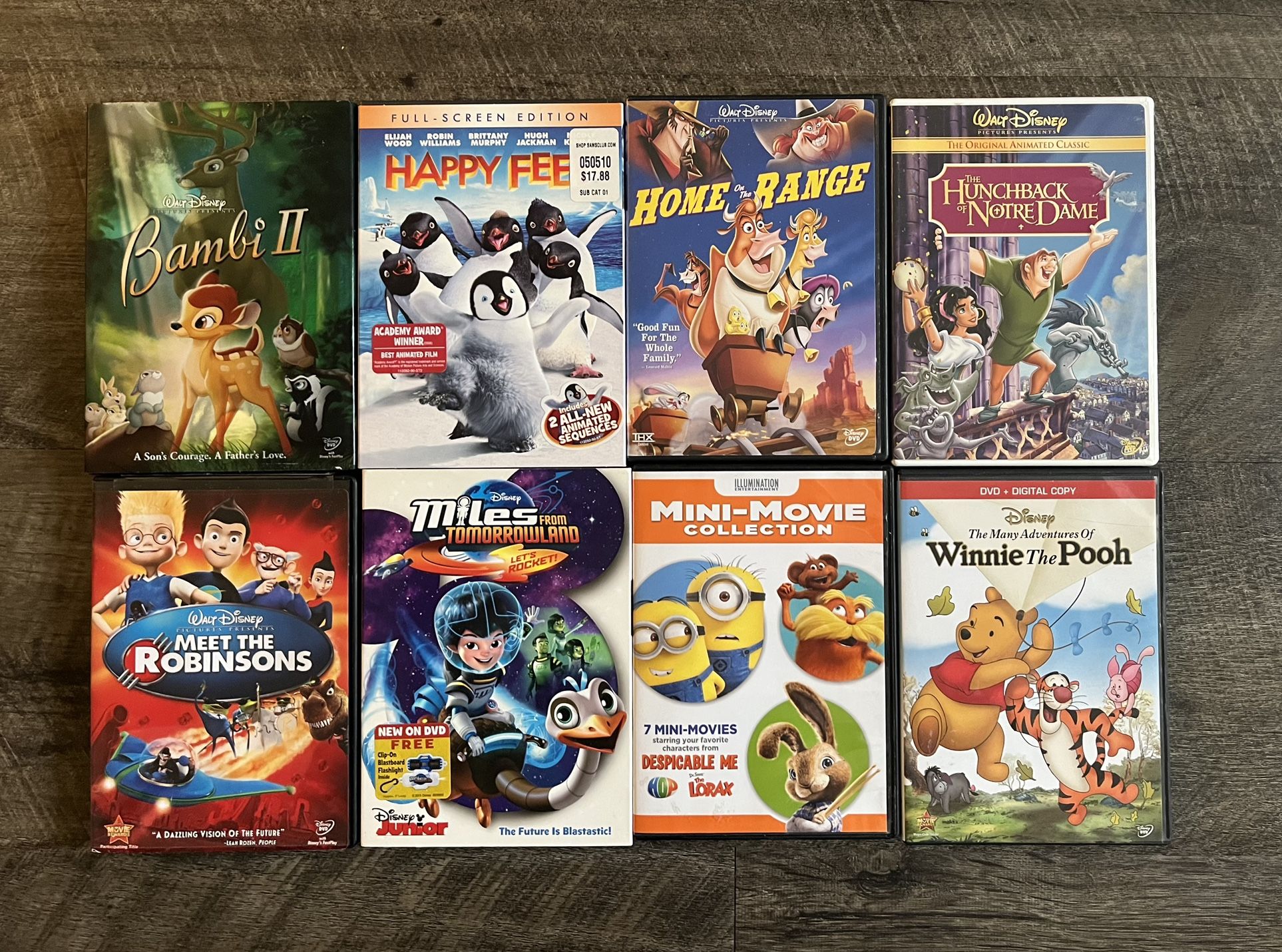 Disney Animated Movies DVD Lot (Lot of 8 Movies)