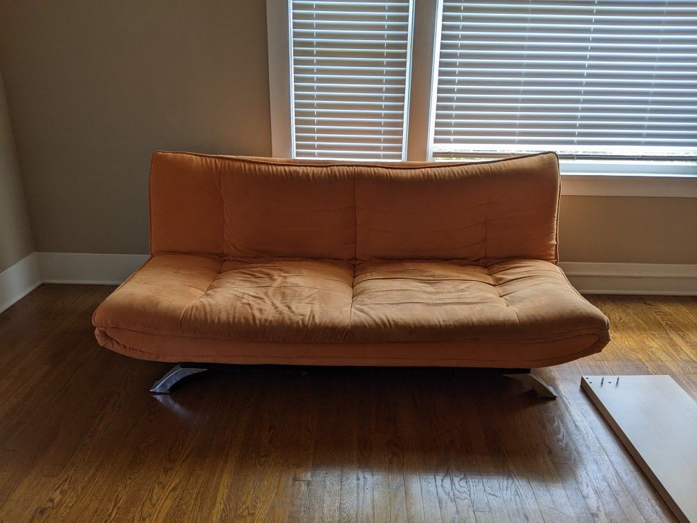 Modern Couch / Futon Orange