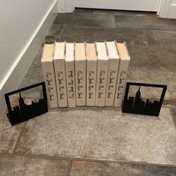 Pottery Barn Decorative New York Book Set & Book Ends
