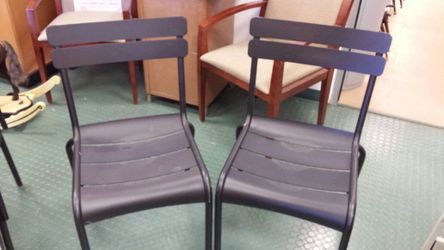 Fermob Luxembourg Stacking Chair, Set of 2 black painted outdoor metal chairs