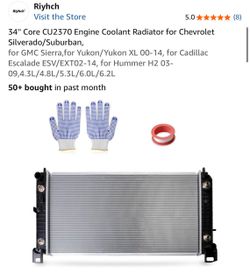 34'' Core CU2370 Engine Coolant Radiator for Chevrolet Silverado/Suburban, for GMC Sierra,for Yukon/Yukon XL 00-14, for Cadillac Escalade ESV/EXT02-14