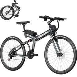 Foldable Electric Bike for Adults 500W Electric Mountain Bike 26'' Ebike 20MPH Adult Electric Bicycles with 48V Removable Battery, Up to 50 Miles, 21 