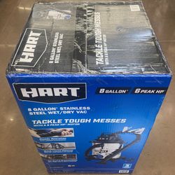 Brand  New HART 8 Gallon 6 HP Stainless Steel Wet/Dry Vacuum