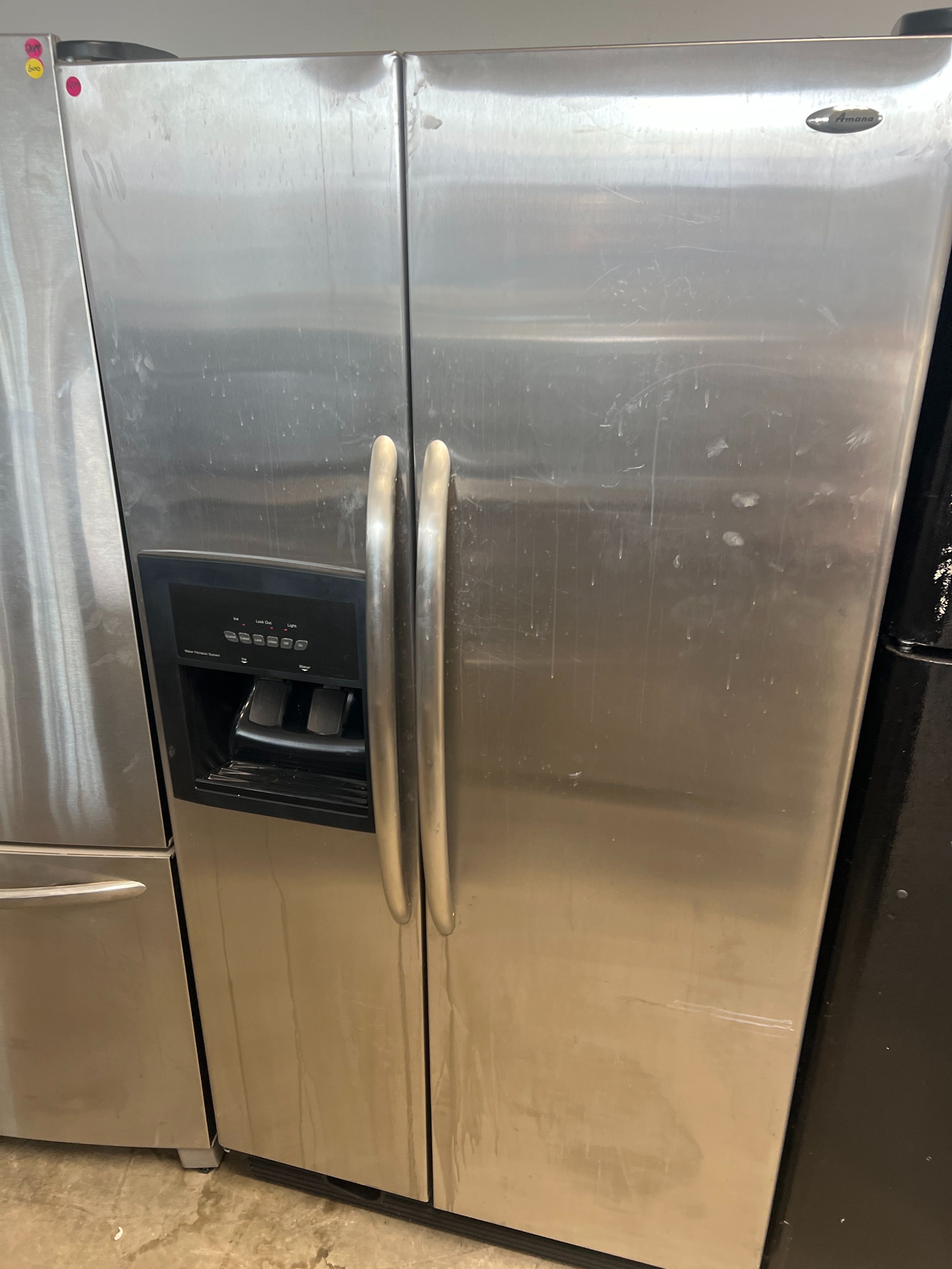Amana stainless steel side by side by refrigerator -free delivery