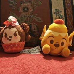 DISNEY MUNCHILINGS STRAWBERRY CUPCAKE & STITCH PINEAPPLE CAKE BAKED TREATS  MINI PLUSHIES