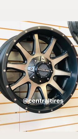 20x10 Rines raceline con llantas 33125020 MT solamente $1199...... central Tires