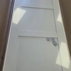 White 3-Panel Shaker Solid Core Wood Interior Door Slab”