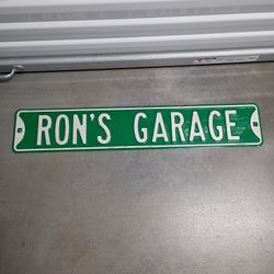 RON'S GARAGE EMBOSSED Steel Street Sign decor