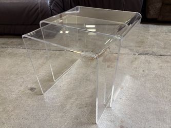 Clear Acrylic Waterfall Nesting Side Tables (Set of 2)