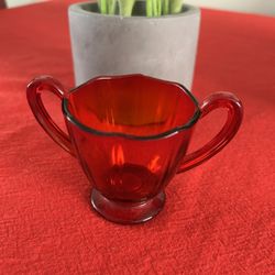 Vintage Red Glass Bowl
