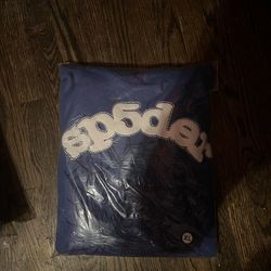 Blue spider hoodie with rhine stones