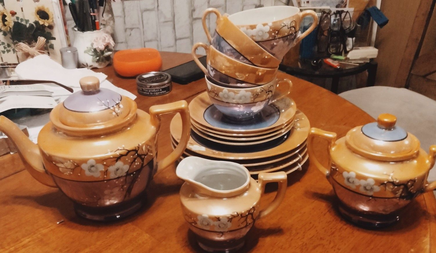 Japanese Bone China 17 PC Tea Set