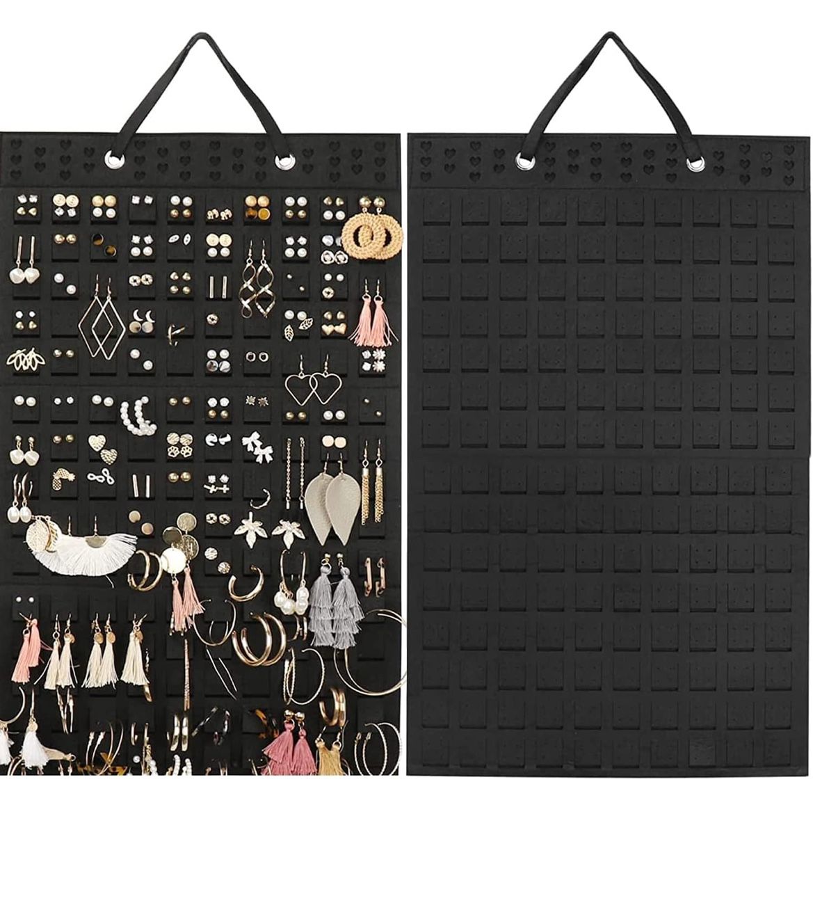 2.3 Hanging Earrings Organizer & Holder - 20 Hooks, Holds Up To 300 Pairs, Compact Design, Soft Material, Earring Hanger & Display for Women & Girls -