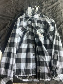 Vintage Foreign trade co flannel hoodie blue black green white shakawear size medium