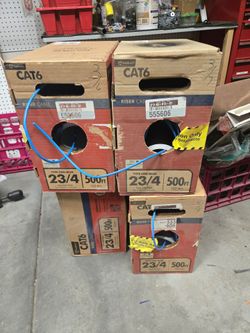 500 ft. Blue 23/4 Solid CU CAT6 CMR (Riser) Data Cable