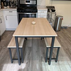 3-Piece Dining Table Set with 2 Benches Must Go By 6/30