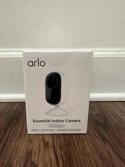 Arlo Essential Indoor Camera HD (2nd Gen) Wired Security Camera, White