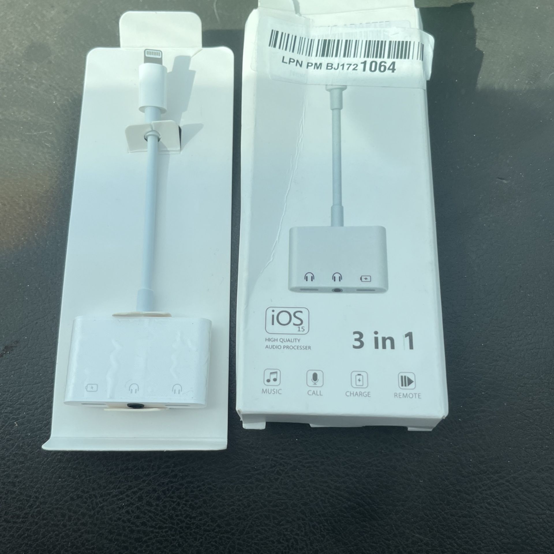 Lightning Adapter With 2 Headphones Plus Charge