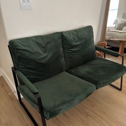 Green Sofa Chair, Cushion Armchair Casual Chair for Living Room & Office