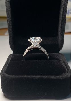 VVS1 Moissanite Adjustable Engagement/Promise Ring 5.0 Ct 925 Sterling Silver