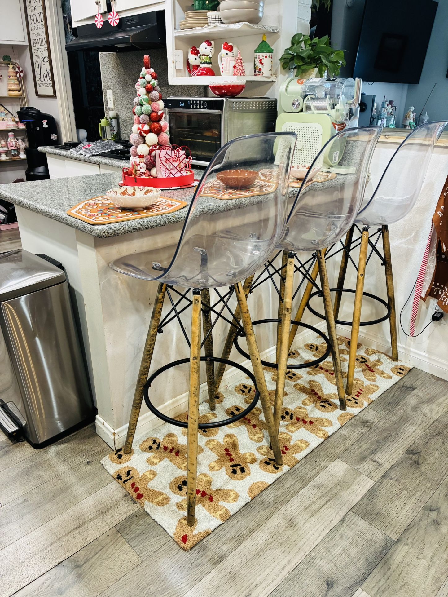 3 Clear Stools $120