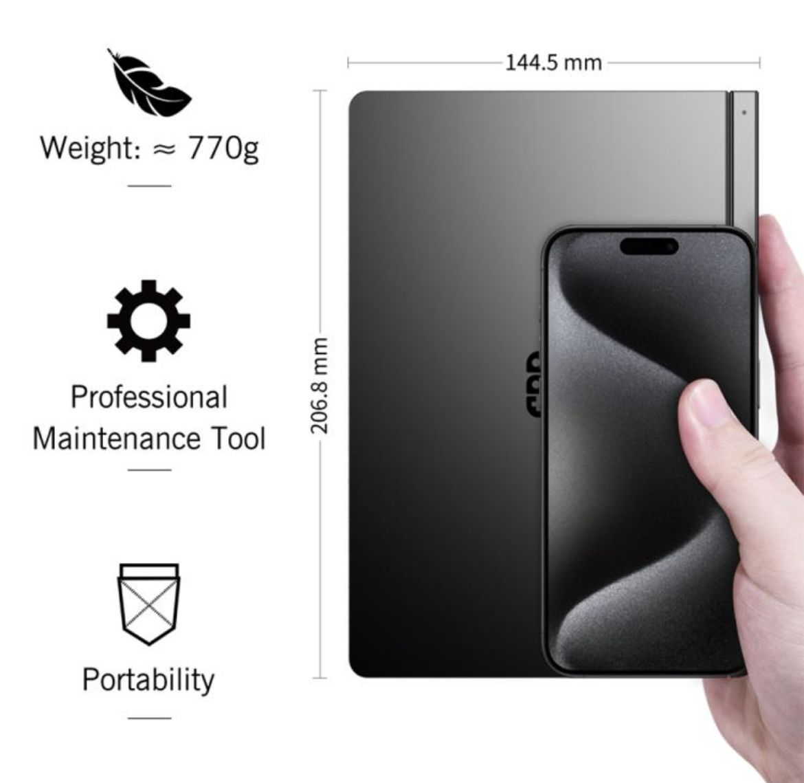 GPD Pocket 4 Handheld Gaming PC, 32GB+2TB, 8.8 inch Windows 11 Home AMD Ryzen AI 9 HX 370, US Plug