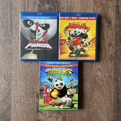 Dreamworks Animation Kung Fu Panda 1, 2 &3 Kid’s Blu-Ray & DVD Movies