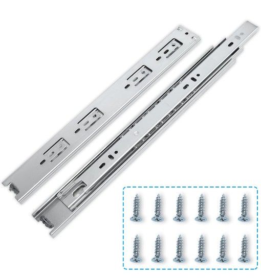 12 Inch Quiet Drawer Slides, 1 Pair. New Open Box.