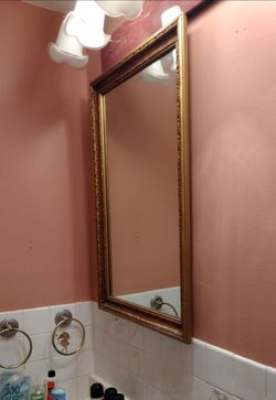 Large 25"x36"Wall Mirror with Gold Ornate Frame