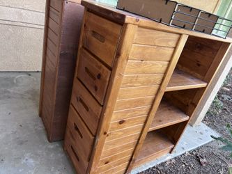 Wood Desk an Drawers Set