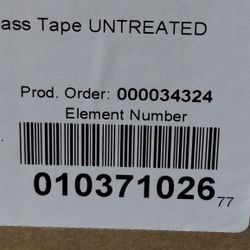 Glass Tape, 1" x 36 yd x .007, White, Unfinished