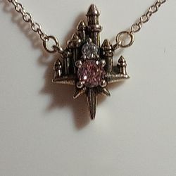 Disney Parks Authentic Castle Disney X 18.7 Adjustable Necklace 