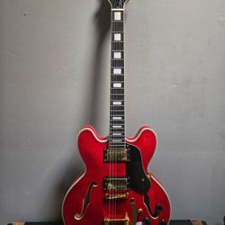 ES335 Guitar Chibson Not Gibson Cherry Red Semi-Hollow Electric w/ Bigsby 'Ish Vibrato