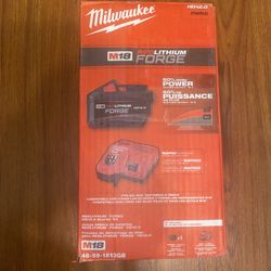 (1)New Milwaukee M18 12.0 Ah Redlithium Forge Battery (48-11-1813)   (1) M18 /M12 Rapid Charger 