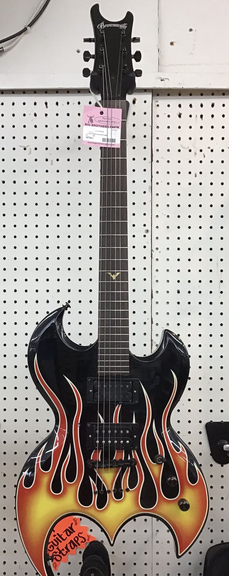 Brownsville Bat Flame Guitar