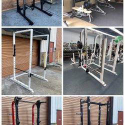 Gym Equipment, Olympic Weight, Lat, Leg, Chest & Smith Machines, Home , Leg Press, Rower, Dumbbell Rack Power Squat Curl 