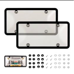 Tinted License Plate Covers with Black Frames – 2 Pack