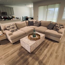 Three Piece Sectional And Throw Pillows