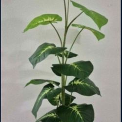 *** CLEARANCE *** Faux Calathea Plant Topped with Dragon Blood Stone / Lavender in a Resin Planter @ Lasting Creations