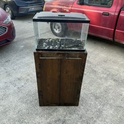 Fish Tank with Solid Wood Stand