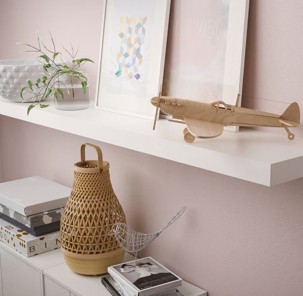 White Ikea Lack Floating Wall shelf, 74 3/4x10 1/4 "