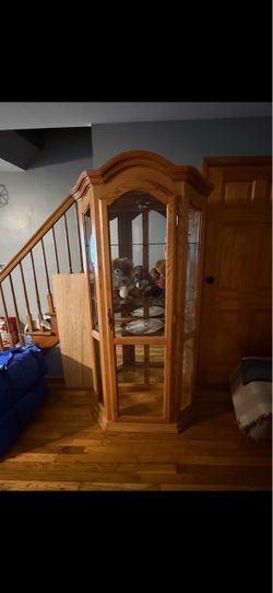 Solid oak curio